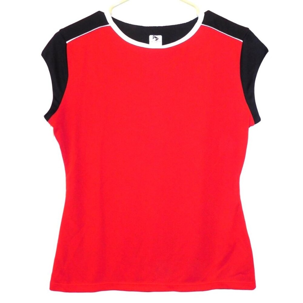 Bellwether Women M Medium Athletic Cycling Red Short Sleeve Shirt Made in USA